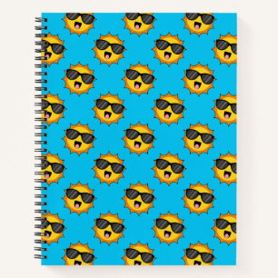 Carnet Kawaii Joyeux soleil avec lunettes de soleil