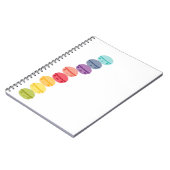 Carnet Kawaii Macarons empilé par arc-en-ciel (Côté gauche)