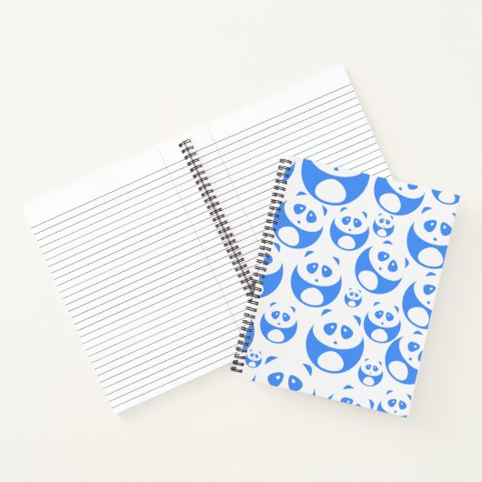 Carnet Kawaii Panda bébé bleu et blanc modèle (Intérieur)
