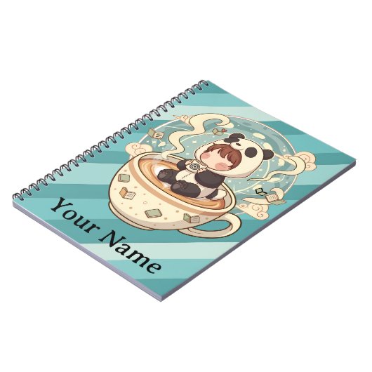 Carnet Kawaii Panda Coffee Study Spiral Notebook (Côté gauche)