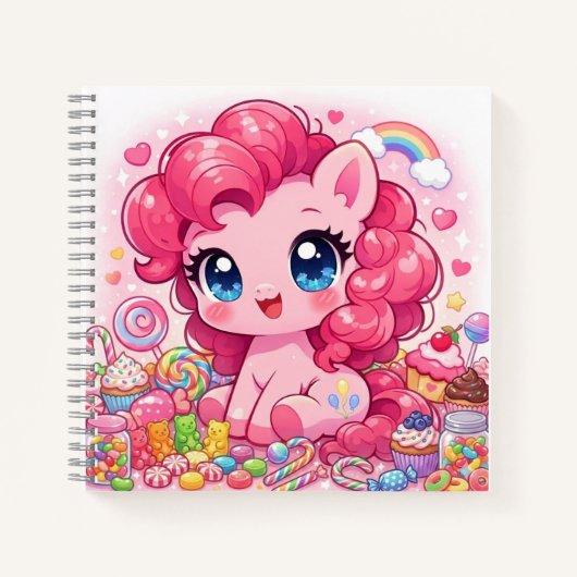 Carnet Kawaii Rose Poney Chibi Art (Devant)