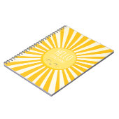 Carnet KAWAII SKY brillant jaune vif sourire soleil solei (Côté gauche)
