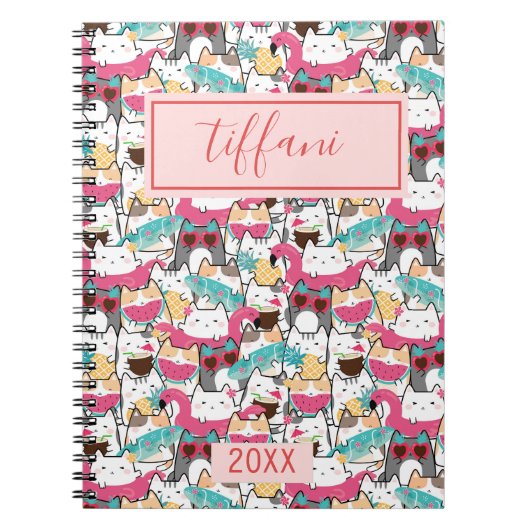 Carnet Kawaii Summer Cute Kitty Cats (Devant)
