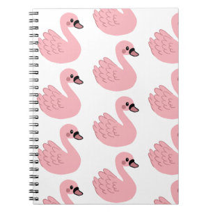 Carnet Kawaii Swan rose - Joli dessin animé animal