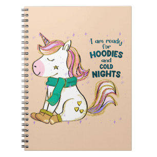 Carnet Kawaii Unicorn Hiver et Sweat - shirt à capuche