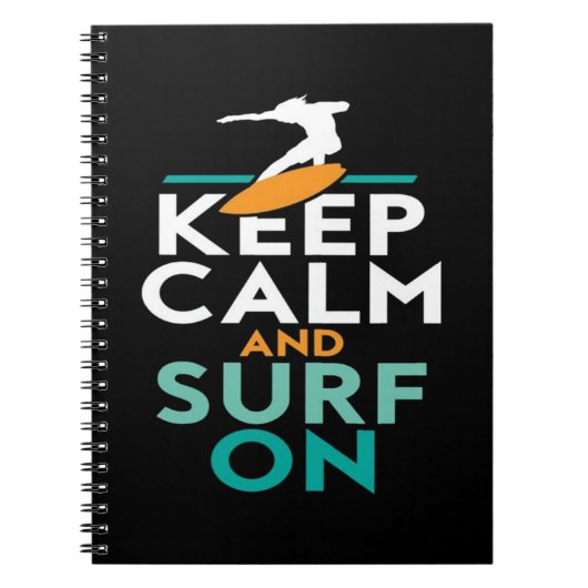 Carnet Keep Calm and Surf On Surfer Love Surfing (Devant)