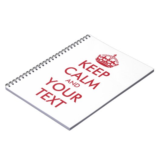 Carnet KEEP CALM and YOUR TEXT (Côté gauche)