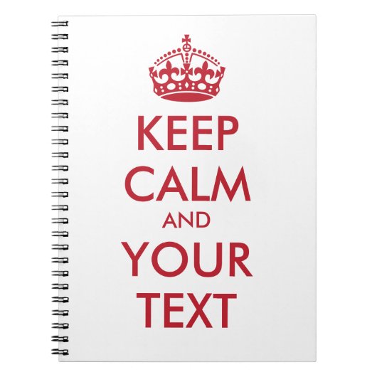 Carnet KEEP CALM and YOUR TEXT (Devant)