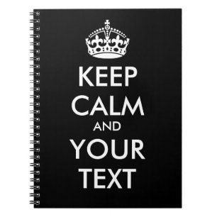 Carnet KEEP CALM and YOUR TEXT - Change BLACK background