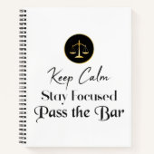 Carnet Keep calm. Restez Concentrés. Passez L'Examen Bar. (Devant)