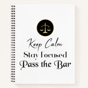 Carnet Keep calm. Restez Concentrés. Passez L'Examen Bar.