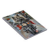 Carnet Keeshond chien équitation moto Noël (Côté Droit)