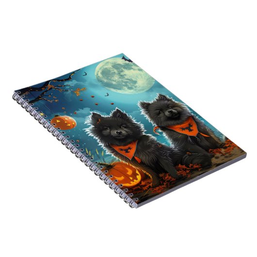 Carnet Keeshond Halloween Éffrayant (Côté Droit)