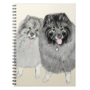 Carnet Keeshond Maman et Son Peinture - Art Chien origina