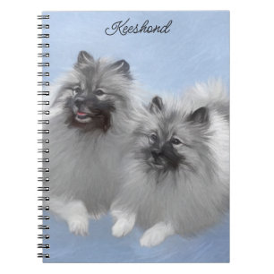 Carnet Keeshond Paire de Kees Peinture Art animal origina