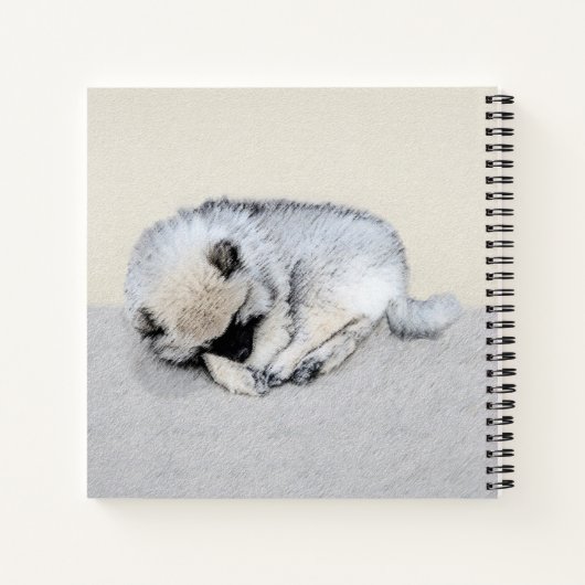 Carnet Keeshond Sleeping Puppy Peinture Chien Art origina (Dos)