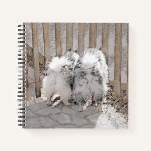 Carnet Keeshonds at the Gate Painting - Original Dog Art
