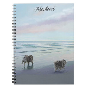 Carnet Keeshonds at the Seashore Peinture Dog Art
