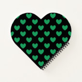 Carnet Kelly Coeurs polka vert sur noir (Dos)