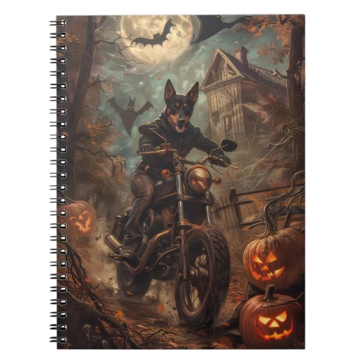 Carnet Kelpie Australien à moto Halloween (Devant)
