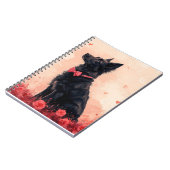 Carnet Kelpie australien avec des roses - Saint-Valentin (Côté gauche)