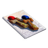 Carnet Kendama, rouge et bleu - croquis d'encre couleur (Côté Droit)