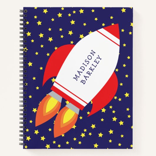 Carnet Kids Rocket Navire Espace Extérieur Cute (Devant)
