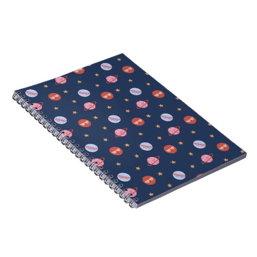 Carnet Kids Space Mini Pattern with Planets & Stars (Côté Droit)