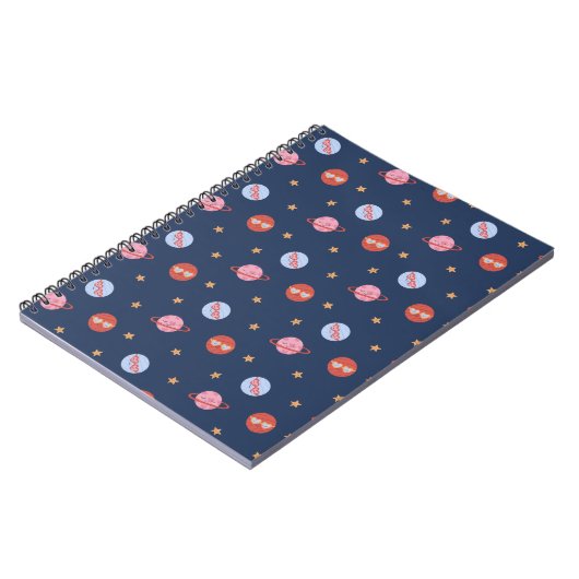 Carnet Kids Space Mini Pattern with Planets & Stars (Côté gauche)