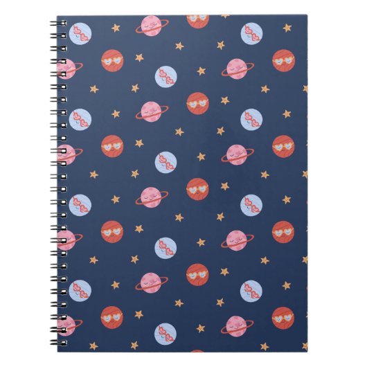 Carnet Kids Space Mini Pattern with Planets & Stars (Devant)
