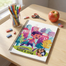 Kids spiral notebook pastel back to school