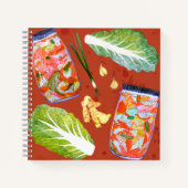 Carnet KIMCHI et ingrédients pimentés et amusants (Devant)