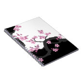 Carnet Kimono japonais Sakura noir et blanc (Côté Droit)