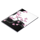 Carnet Kimono japonais Sakura noir et blanc (Côté gauche)