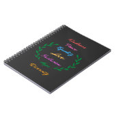 Carnet Kindness Peace Equality Love Inclusion Hope Divers (Côté gauche)