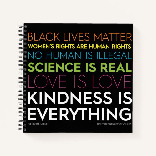 Carnet #KindnessIsEverthing Notebook 8,5 pouces x 8,5 pou (Devant)
