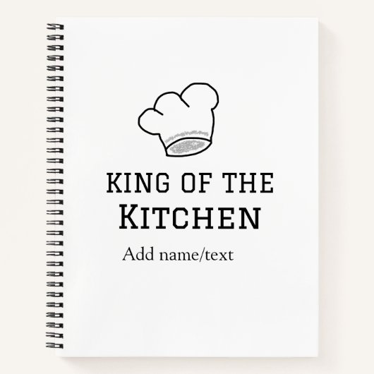 Carnet King of the cuisine chef cuisine ajouter nom couro (Devant)