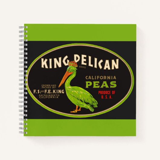 Carnet King Pelican California pois crate étiquette (Devant)