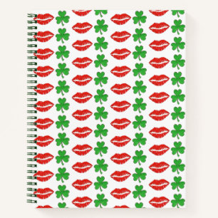 Carnet Kiss Me Je suis Irlandais Lips Shamrock St. Patric