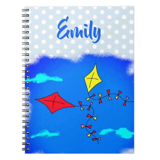 Carnet Kites in Sky Drawing Nom des enfants (Devant)