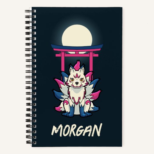 Carnet Kitsune à neuf queues - Renard japonais personnali (Recto)