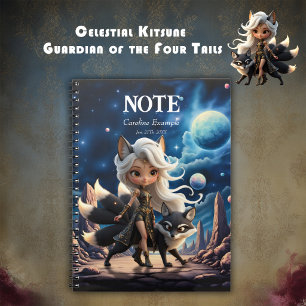 Carnet Kitsune Céleste – Gardien des Quatre Queues.