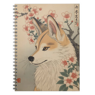 Carnet Kitsune & cherry blossom