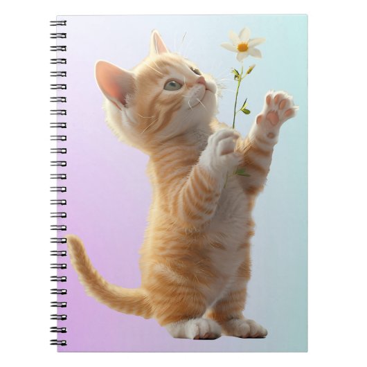 Carnet Kitten avec fleur (Devant)