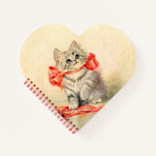 Carnet Kitten avec ruban rouge