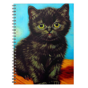 Carnet Kitten Boudeur de Style Van Gogh