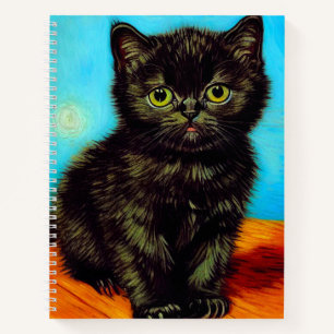 Carnet Kitten Boudeur de Style Van Gogh