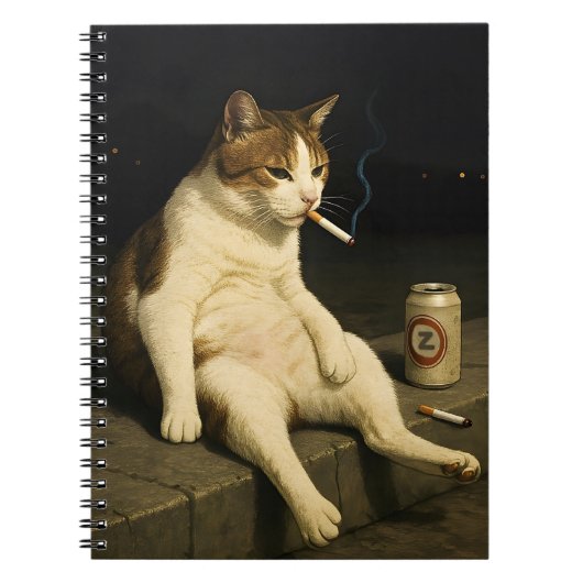 Carnet Kitten Cigarette Mème Drôle de Chat qui Fume Génér (Devant)
