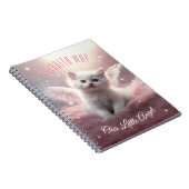 Carnet Kitten rose personnalisé avec ailes d'ange (Côté Droit)