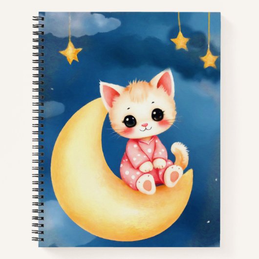 Carnet Kitten Sitting on the Moon (Devant)